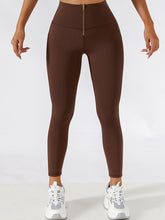 Empowerment Leggings mit Reißverschluss vorne und hoher Taille